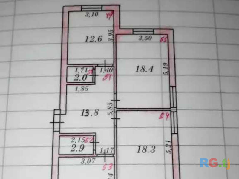 3-комн. квартира, 6 этаж на продажу