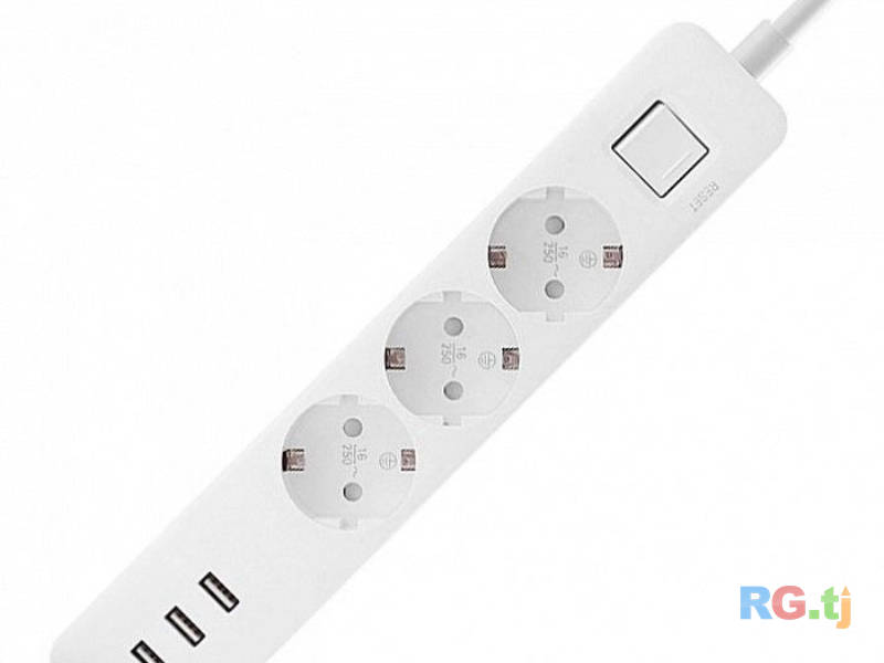 Удлинитель Xiaomi Power Strip 3 розетки, 3 USB (Global)