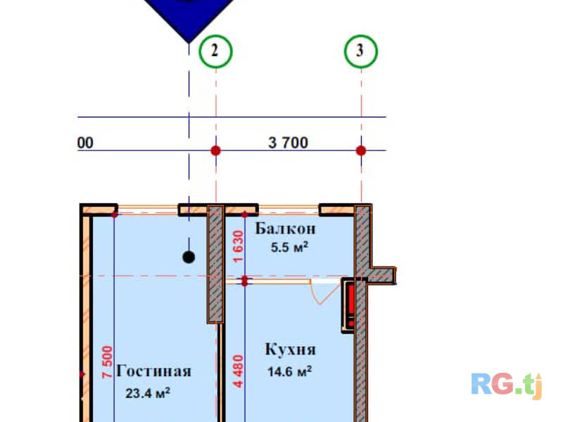 3-комн. квартира, 87.60 м² 5 этаж на продажу
