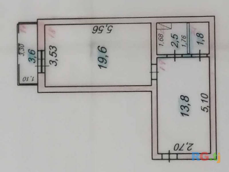 1-комн. квартира, 41 м² 5 этаж на продажу