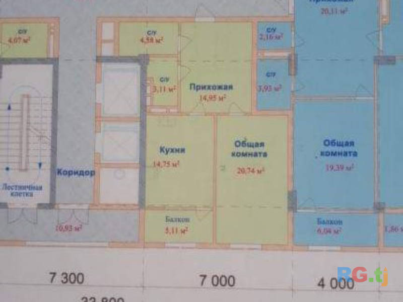 2-комн. квартира, 64 м² 11 этаж на продажу