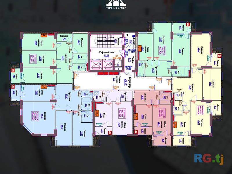 2-комн. квартира, 88,82 м² 14 этаж на продажу