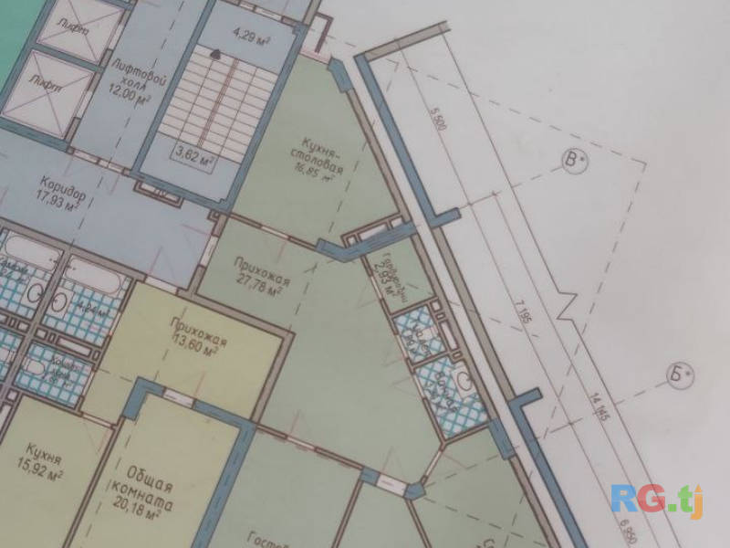 3-комн. квартира, 122,41 м² 9 этаж на продажу