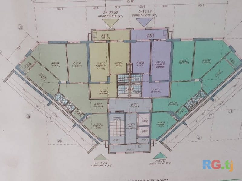 3-комн. квартира, 122.41 м² 9 этаж на продажу