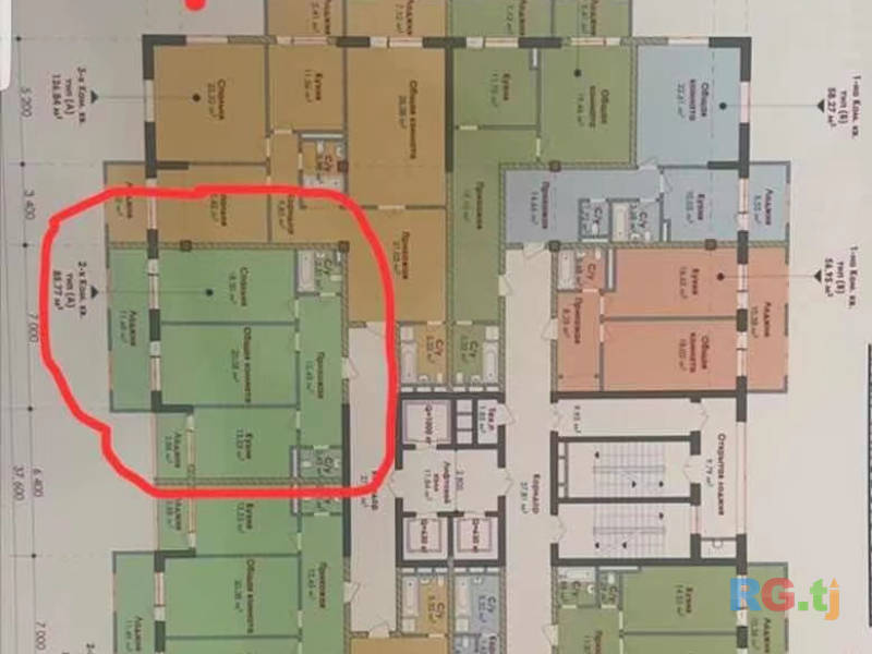 2-комн. квартира, 86 м² 16 этаж на продажу