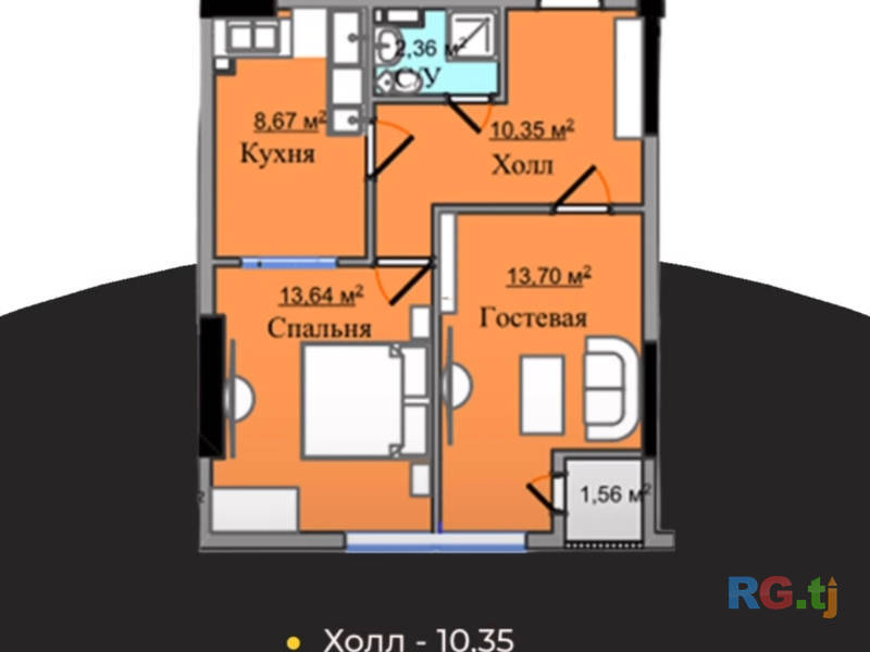 Квартира, 92кв м² 10 этаж блок Б этаж на продажу