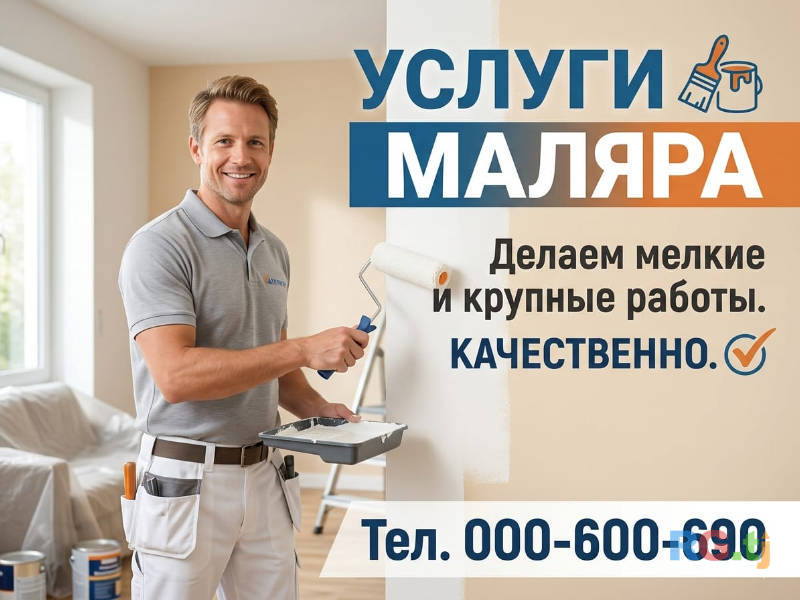 Услуги маляра, делаем мелкие и крупные работы