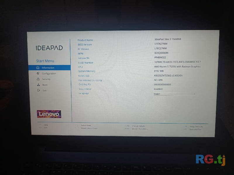 Ноутбук Lenovo Idieapad slim 3