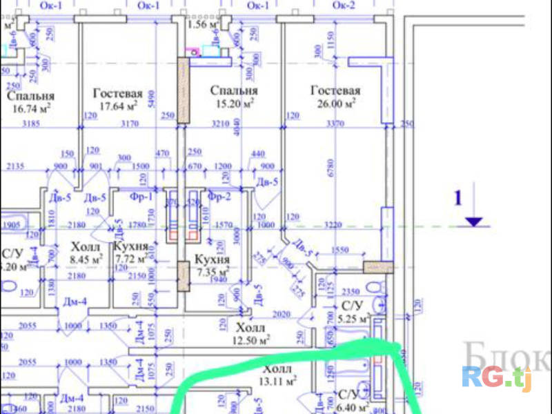 3 комнатная-комн. квартира, 74 кв метр м² 8 этаж на продажу